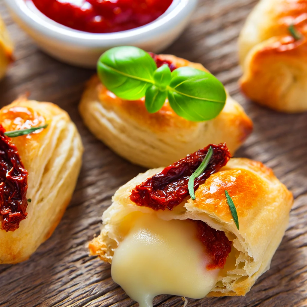 Feuilletés au fromage et tomates séchées